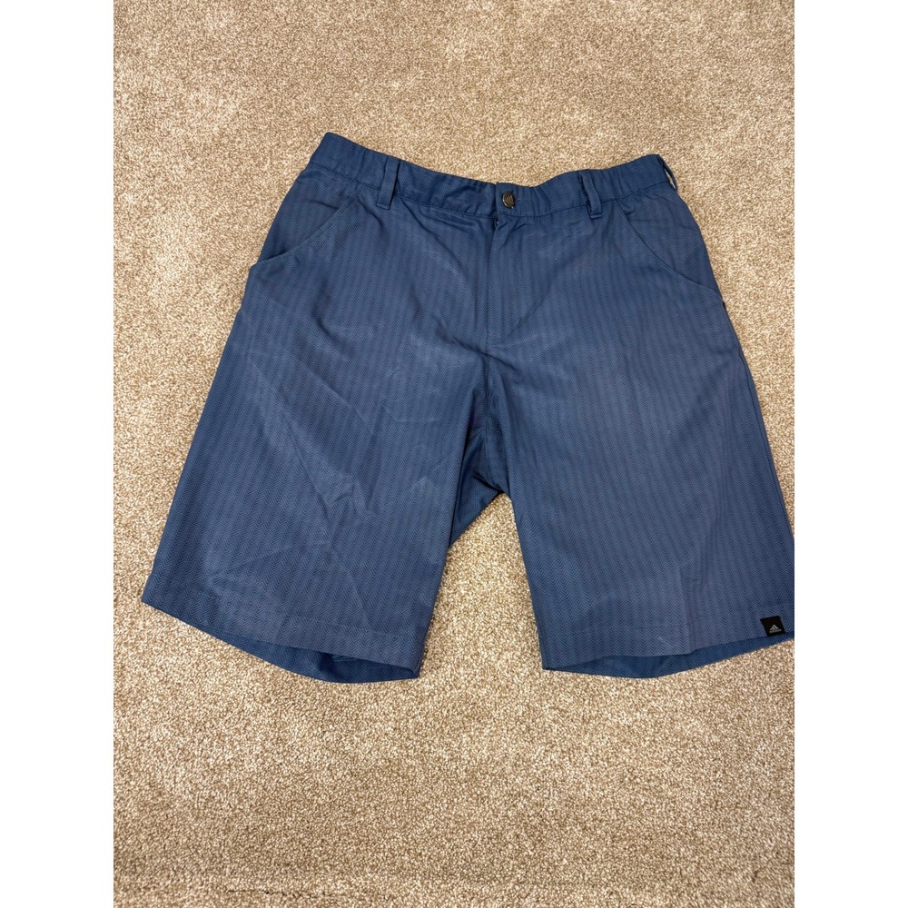 Adidas Ultimate365 Mens Golf‎ Shorts Blue Chevron Herringbone 34 Stretch Preppy